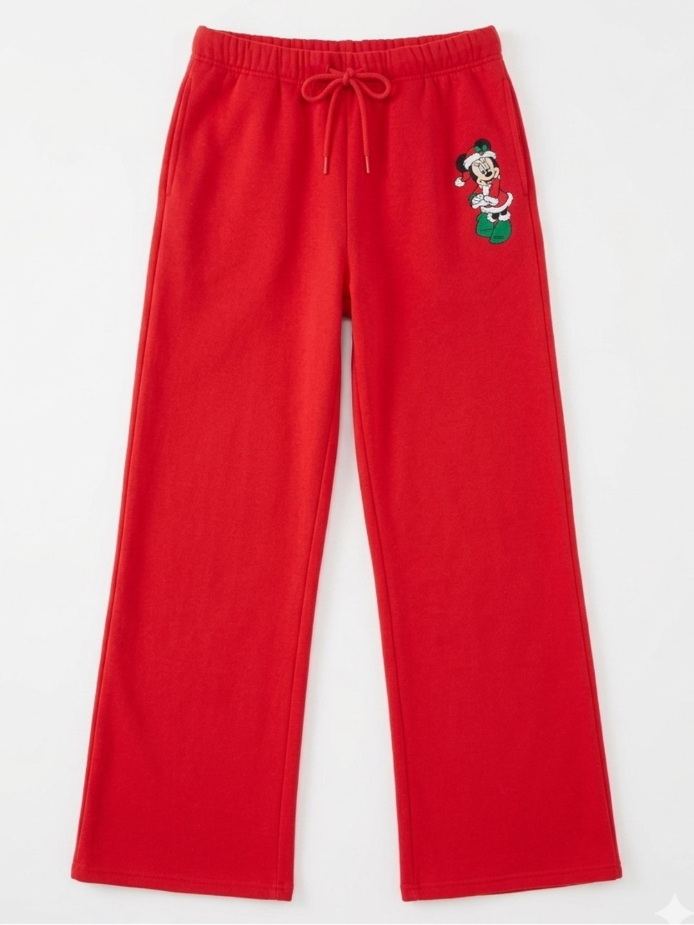 NWT Disney Christmas Minnie Mouse Red Wide Leg Sweatpants S Cozy Comfy Lounge